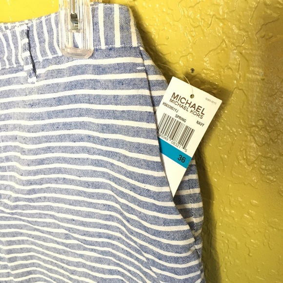 Michael Kors Blue Stripe Shorts - Picture 2 of 4